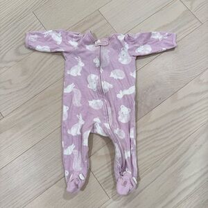 Carters Purple Animal Print Footsie 6M